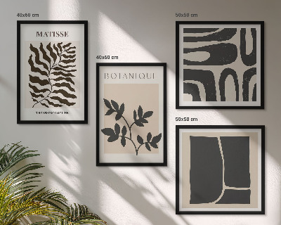 Políptico com moldura Pôsteres minimalistas de plantas