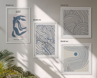Composição de quadros Linhas azuis abstratas
