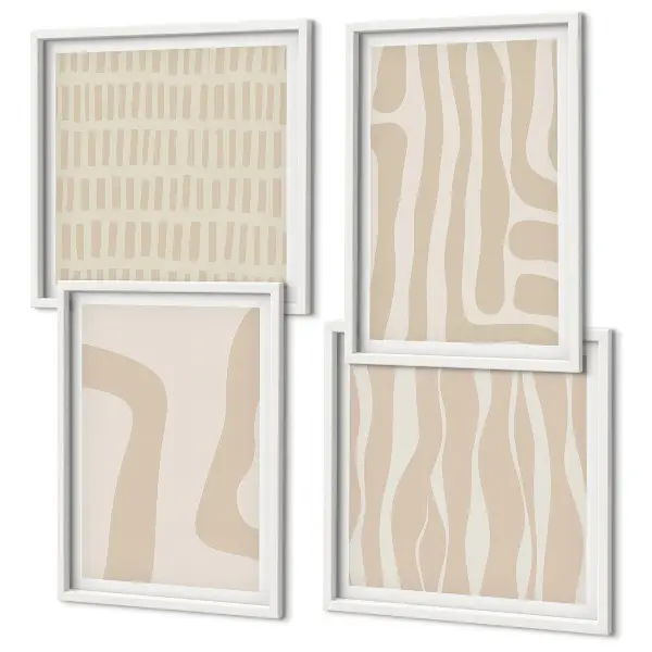 Composição de quadros com formas abstratas de padrões boho