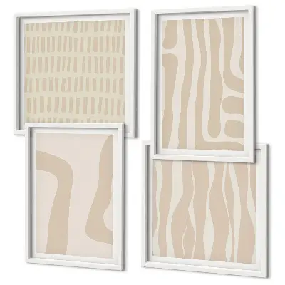 Composição de quadros com formas abstratas de padrões boho
