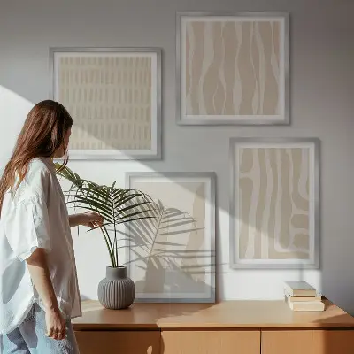 Composição de quadros com formas abstratas de padrões boho