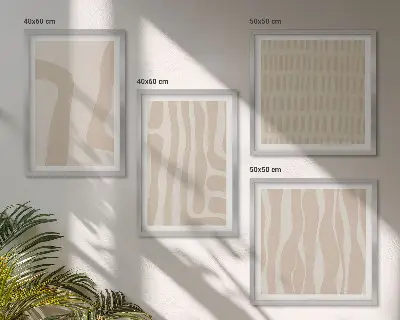Composição de quadros com formas abstratas de padrões boho