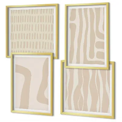 Composição de quadros com formas abstratas de padrões boho