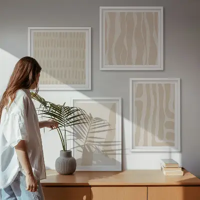 Composição de quadros com formas abstratas de padrões boho