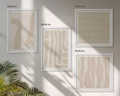 Composição de quadros com formas abstratas de padrões boho
