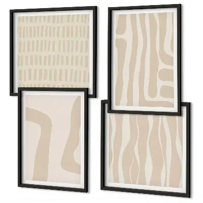 Composição de quadros com formas abstratas de padrões boho