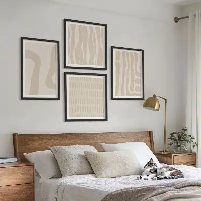 Composição de quadros com formas abstratas de padrões boho