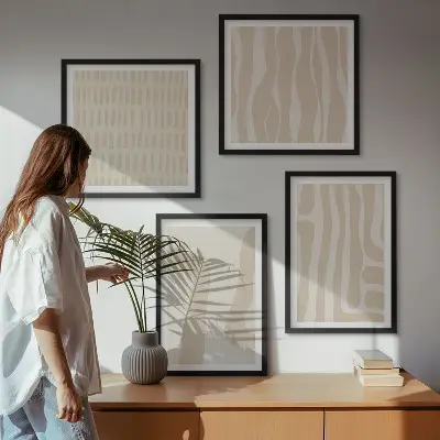 Composição de quadros com formas abstratas de padrões boho