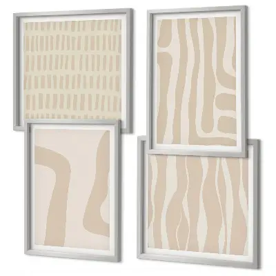 Composição de quadros com formas abstratas de padrões boho