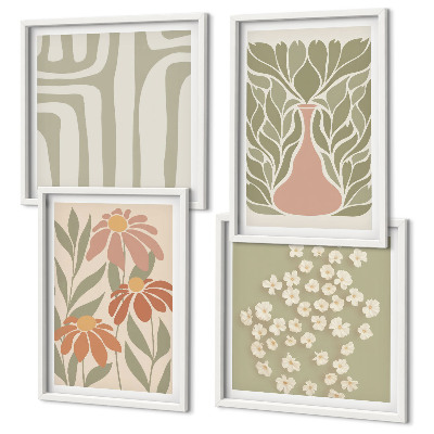 Composição de quadros Floral minimalista boho