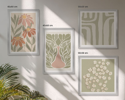 Composição de quadros Floral minimalista boho