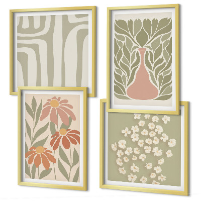 Composição de quadros Floral minimalista boho