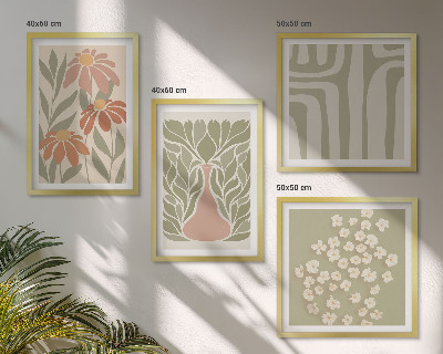 Composição de quadros Floral minimalista boho