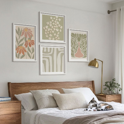 Composição de quadros Floral minimalista boho