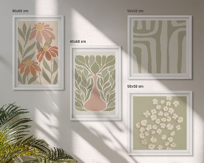 Composição de quadros Floral minimalista boho
