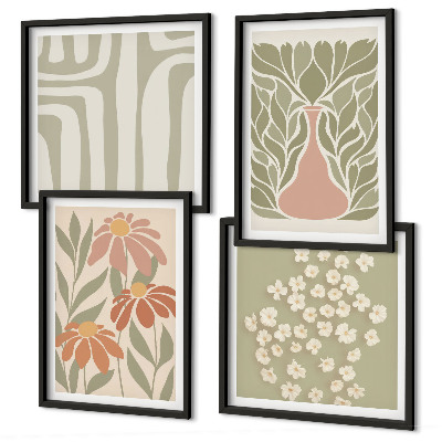 Composição de quadros Floral minimalista boho