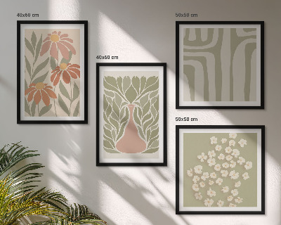Composição de quadros Floral minimalista boho