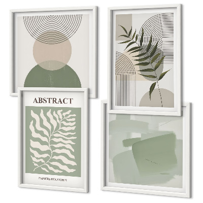 Composição de quadros Abstrações botânicas boho