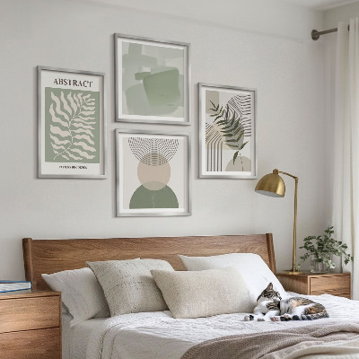 Composição de quadros Abstrações botânicas boho