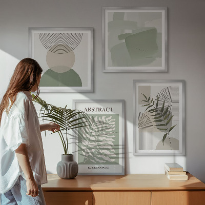 Composição de quadros Abstrações botânicas boho
