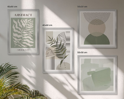 Composição de quadros Abstrações botânicas boho