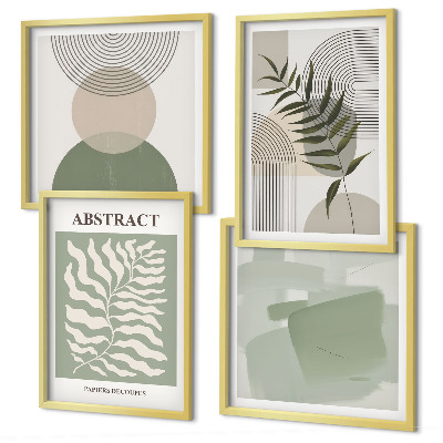 Composição de quadros Abstrações botânicas boho