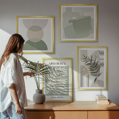 Composição de quadros Abstrações botânicas boho