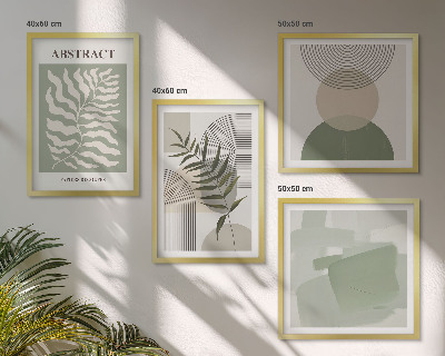 Composição de quadros Abstrações botânicas boho
