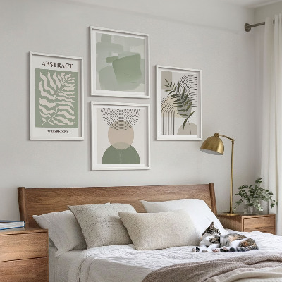 Composição de quadros Abstrações botânicas boho