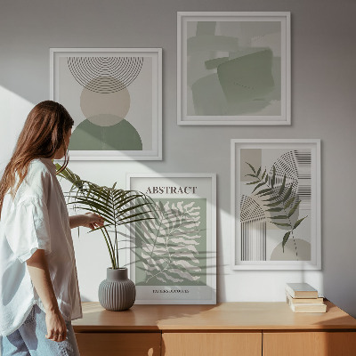 Composição de quadros Abstrações botânicas boho