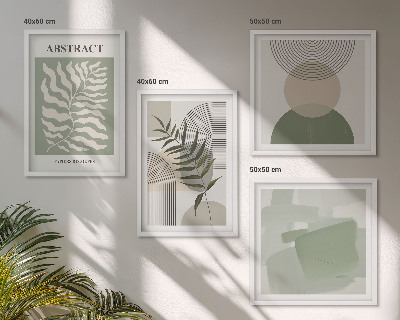 Composição de quadros Abstrações botânicas boho