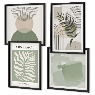 Composição de quadros Abstrações botânicas boho