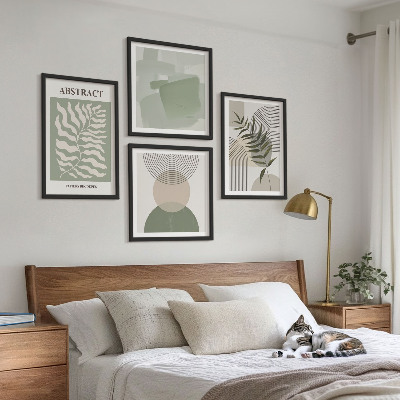 Composição de quadros Abstrações botânicas boho