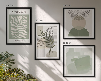 Composição de quadros Abstrações botânicas boho