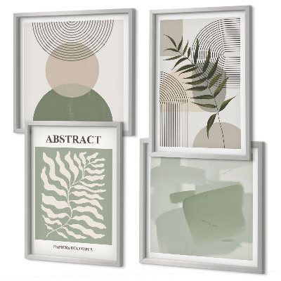 Composição de quadros Abstrações botânicas boho