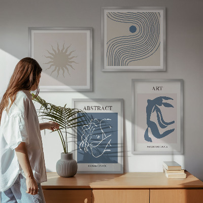 Conjunto de 4 quadros com moldura Os elegantes padrões abstratos de Matisse