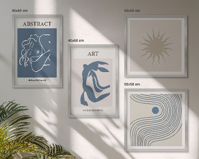 Conjunto de 4 quadros com moldura Os elegantes padrões abstratos de Matisse