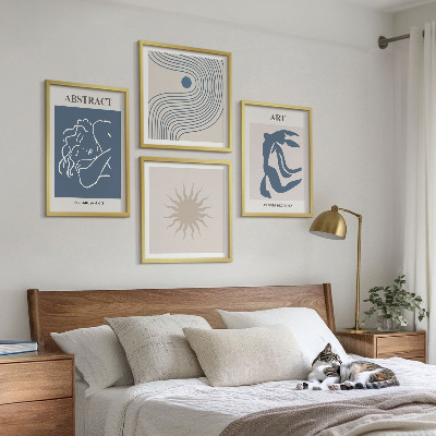 Conjunto de 4 quadros com moldura Os elegantes padrões abstratos de Matisse