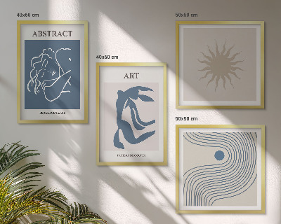 Conjunto de 4 quadros com moldura Os elegantes padrões abstratos de Matisse