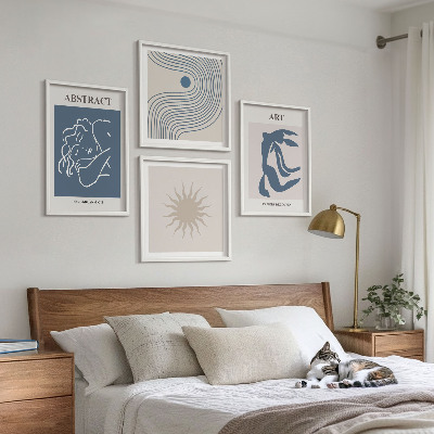 Conjunto de 4 quadros com moldura Os elegantes padrões abstratos de Matisse