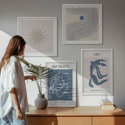 Conjunto de 4 quadros com moldura Os elegantes padrões abstratos de Matisse