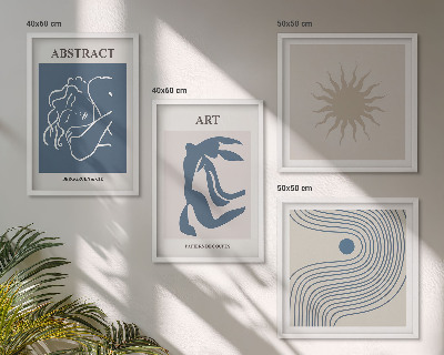 Conjunto de 4 quadros com moldura Os elegantes padrões abstratos de Matisse
