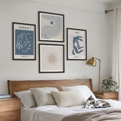 Conjunto de 4 quadros com moldura Os elegantes padrões abstratos de Matisse