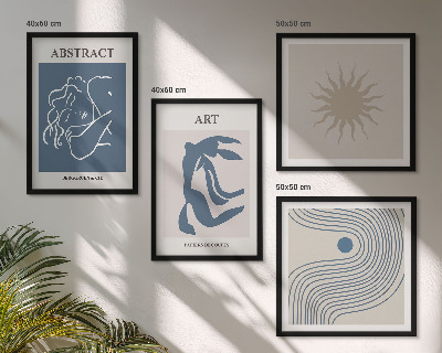 Conjunto de 4 quadros com moldura Os elegantes padrões abstratos de Matisse