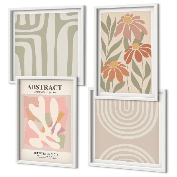 Composição de quadros Formas abstratas de plantas