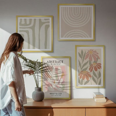 Composição de quadros Formas abstratas de plantas