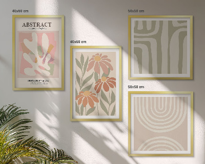 Composição de quadros Formas abstratas de plantas