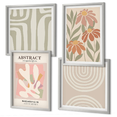 Composição de quadros Formas abstratas de plantas