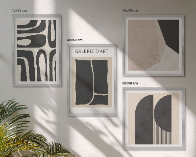 Conjunto de 4 quadros com moldura Pôsteres abstratos minimalistas