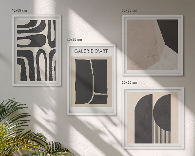 Conjunto de 4 quadros com moldura Pôsteres abstratos minimalistas